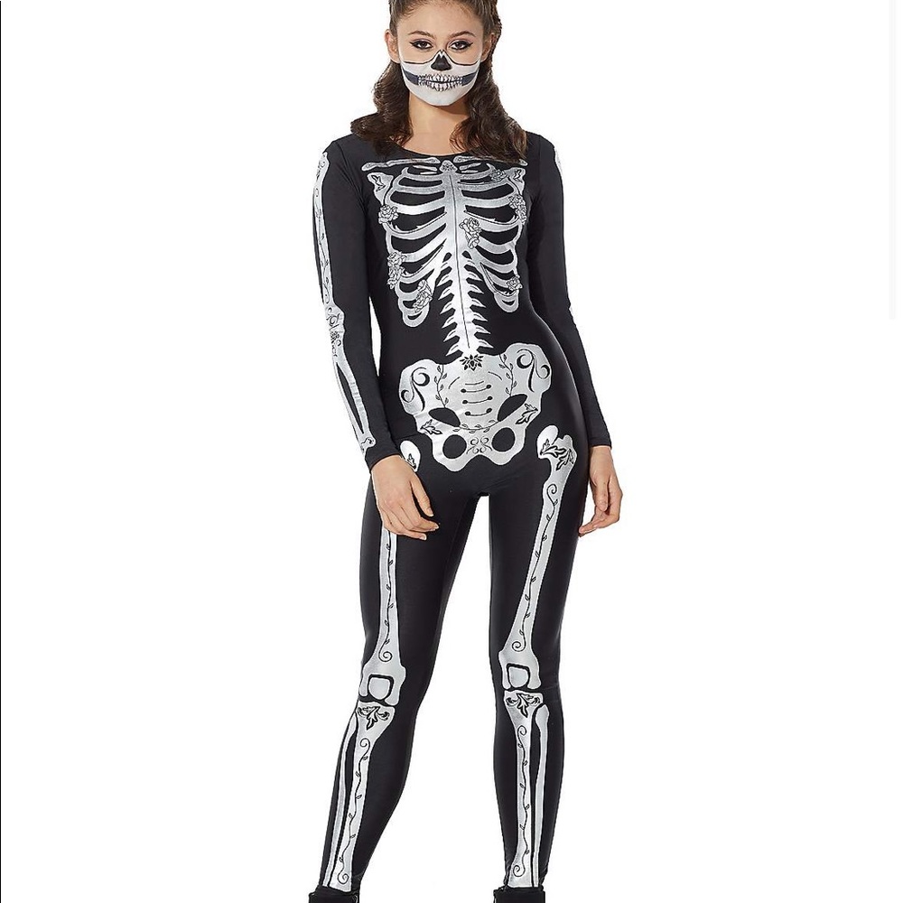 Adult Skeleton Catsuit size S